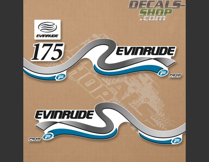 Evinrude 175HP Ficht Fuel Injection 1999-2000 White Cowl Outboard Decal Kit